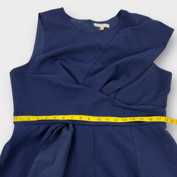 Harlyn Navy Blue Tie Cropped Wide Leg Extended Shoulder Jumpsuit Size XXL - Picture 6 of 6